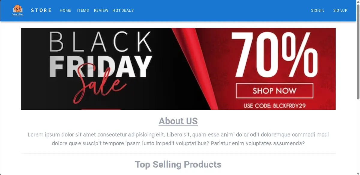 MERN e-commerce platform with cart and product management - storefront screenshot