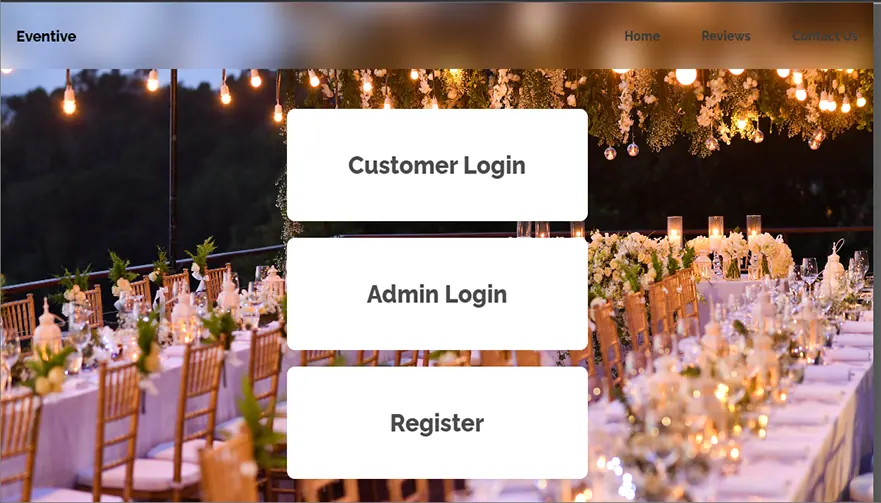 Event management platform built with Java Servlets - event listing screenshot