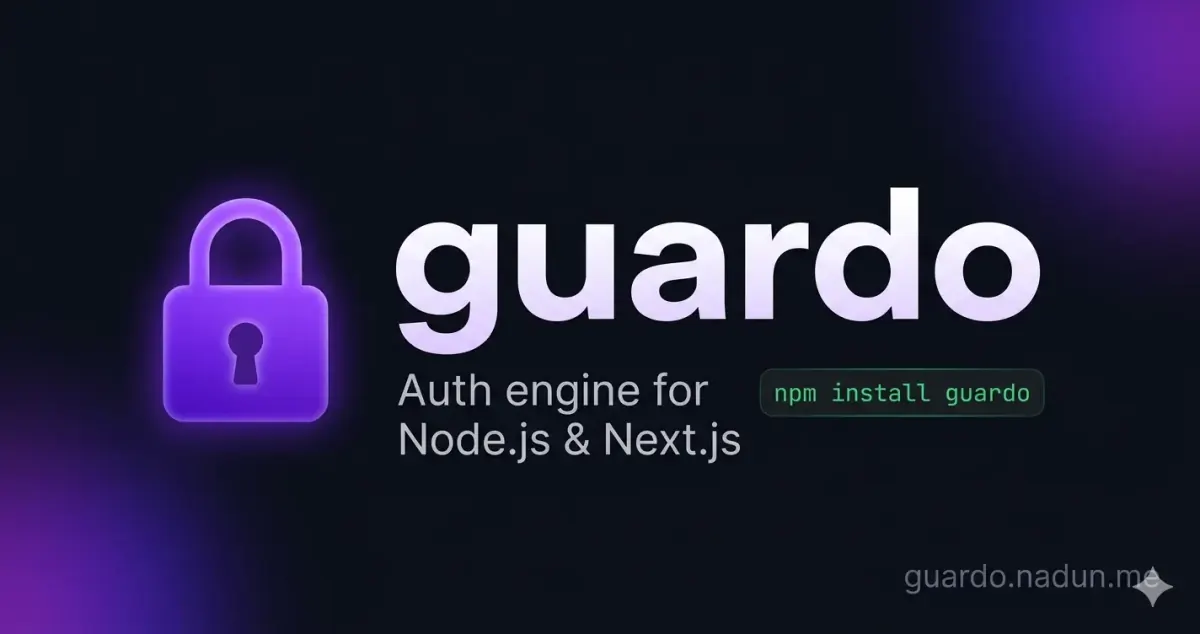 Guardo authentication SDK for Node.js and Next.js by Nadun Dilshan - landing page screenshot